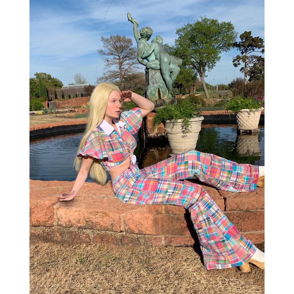 Vintage 70s Psychedelic Patchwork Bell Bottom Set